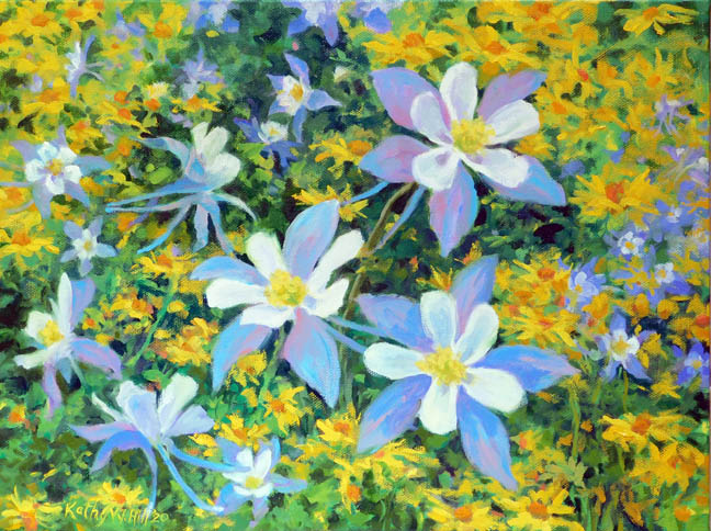 Rocky Mountain Field of Columbines – Kathy W Hill