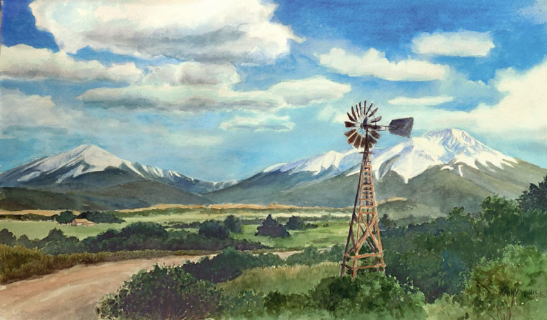 Windmill with Spanish Peaks